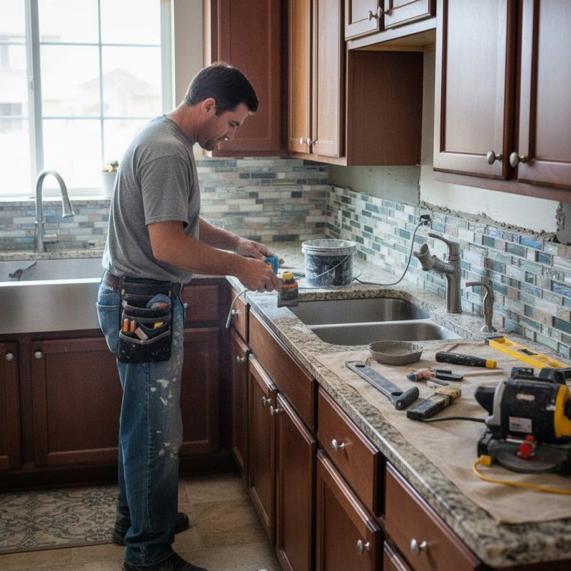 Local Kitchen Backsplash Replacement pros at work
